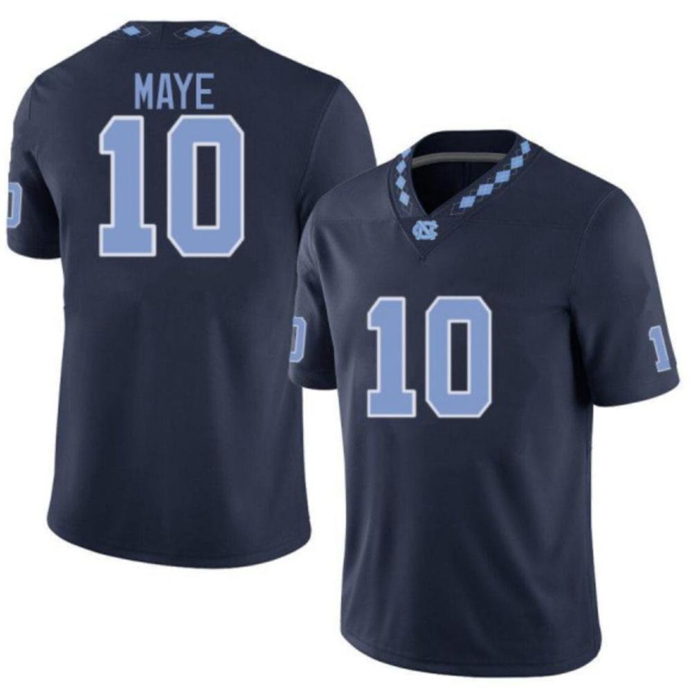 Mens North Carolina Tar Heels Game Drake Maye Jersey 10 College Navy