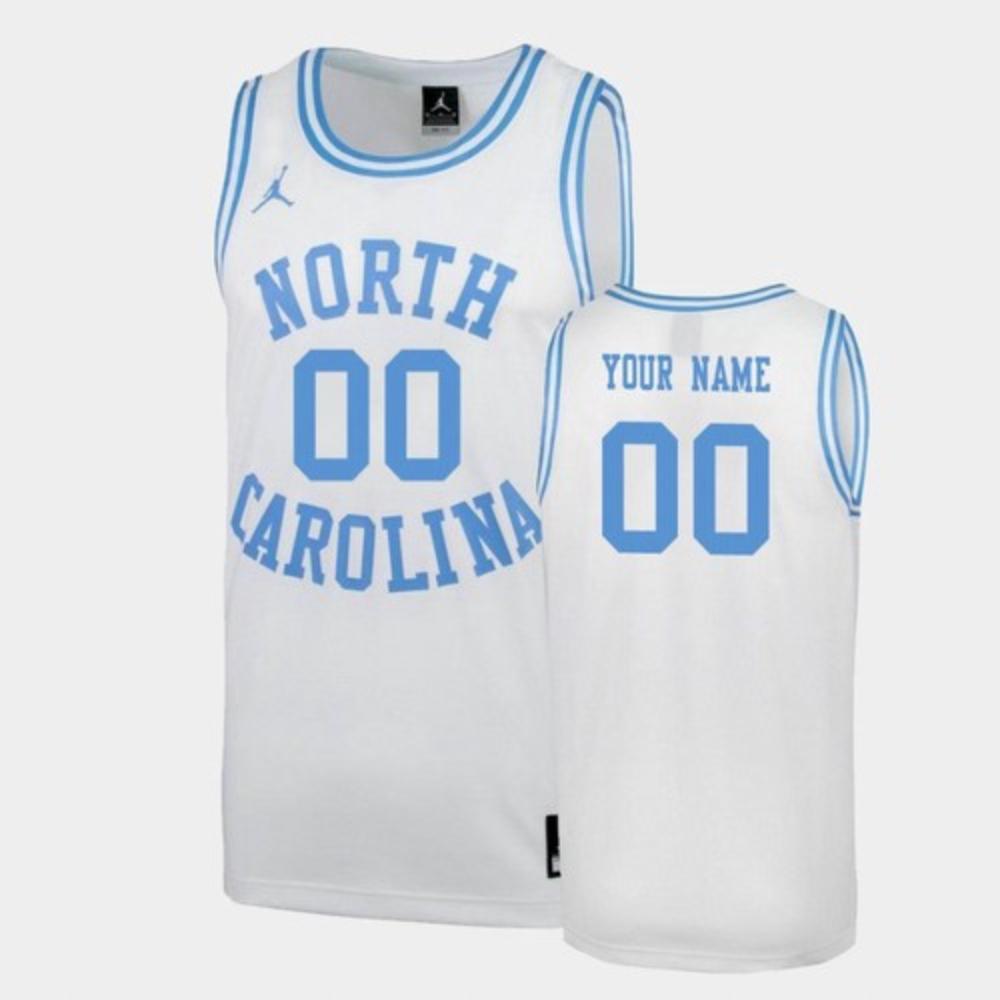 Mens North Carolina Tar Heels White March Madness Special Custom Jersey