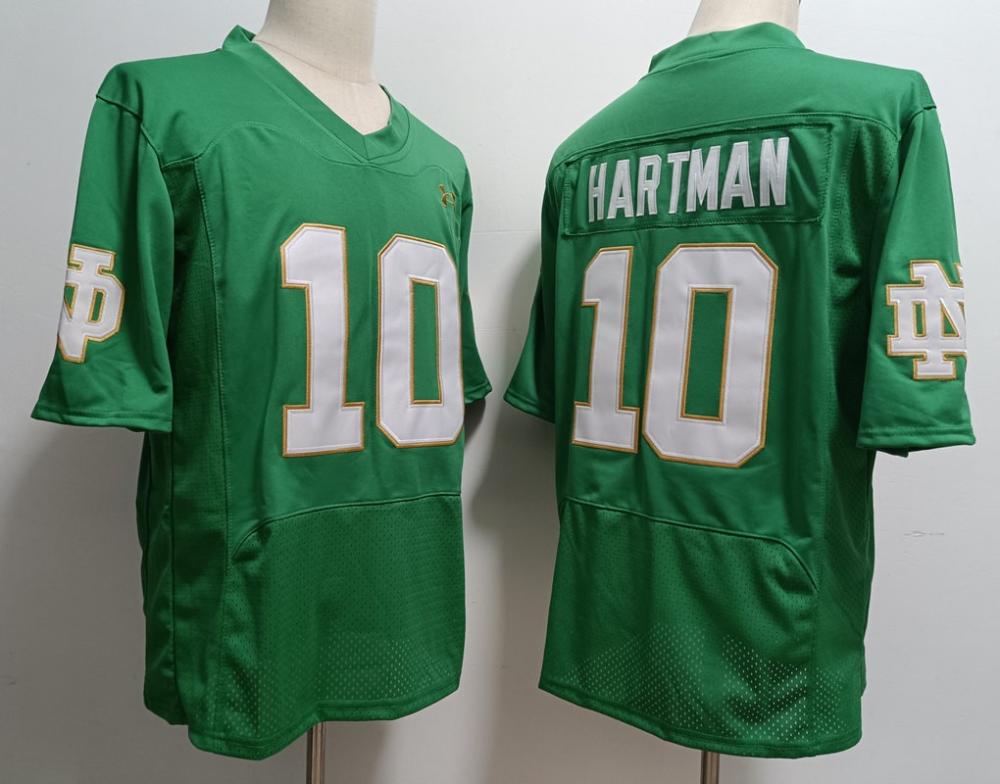 Mens Notre Dame 10 Sam Hartman Green Limited Jerseys