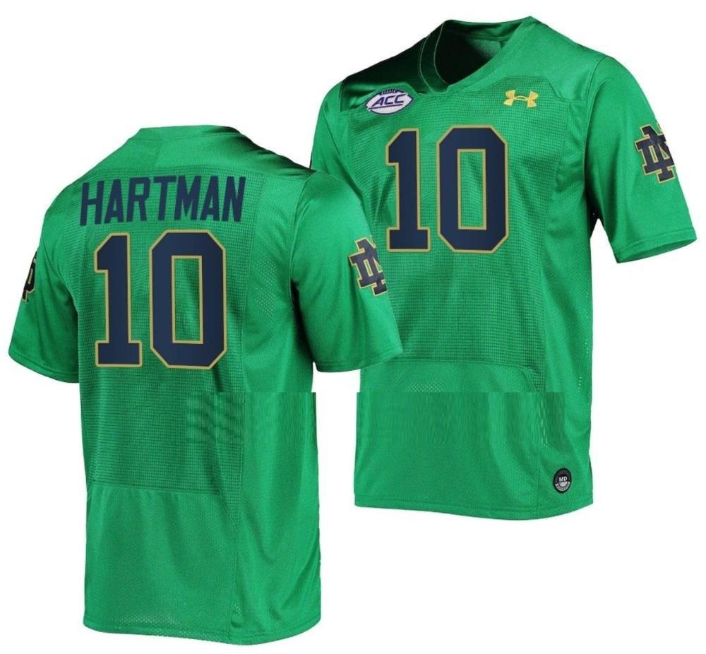 Mens Notre Dame Fighting Irish 10 Sam Hartman Jersey College Replica Green