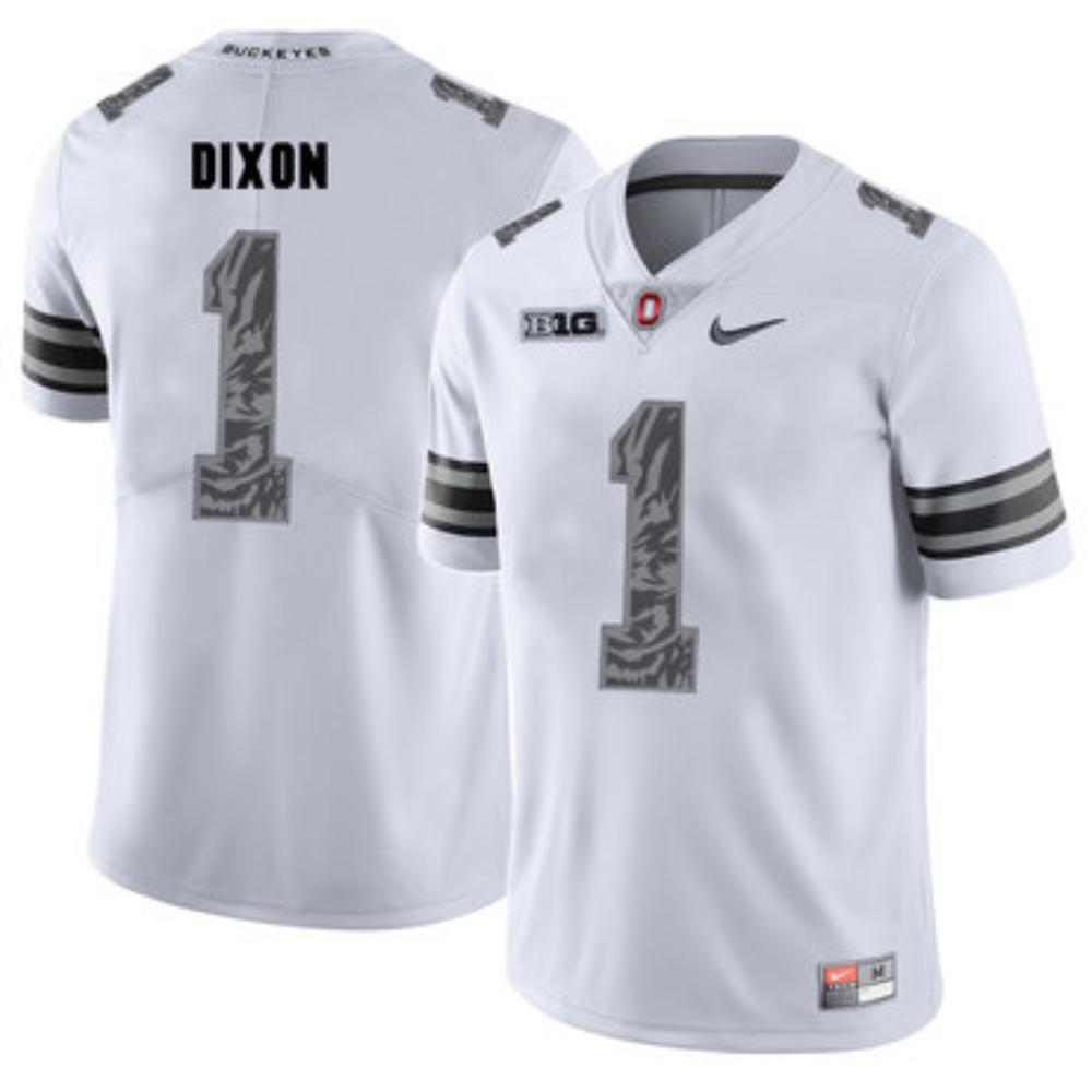 Mens Ohio State Buckeyes 1 Johnnie Dixon White Shadow College Football Jersey