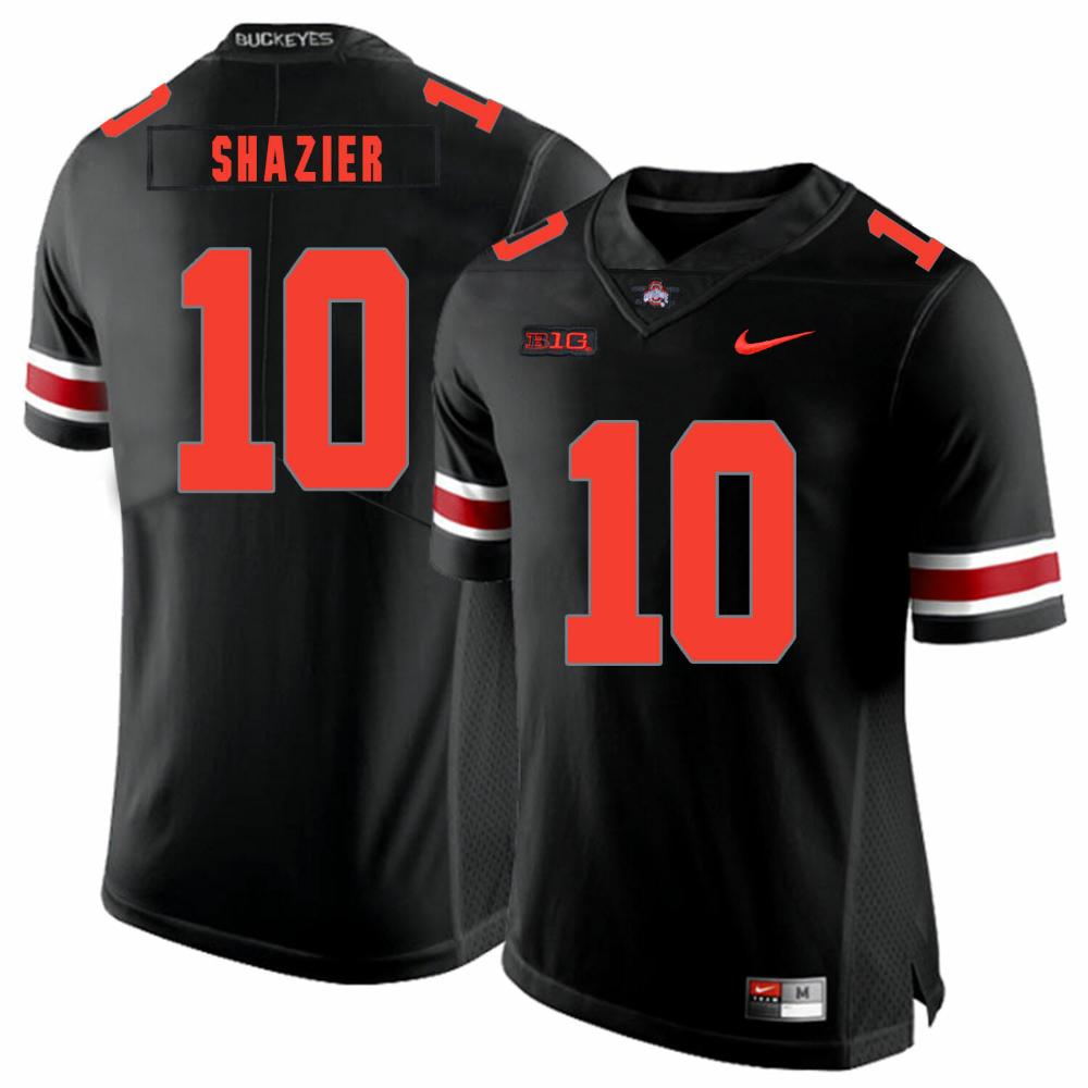 Mens Ohio State Buckeyes 10 Ryan Shazier Football Jersey Black Shadow