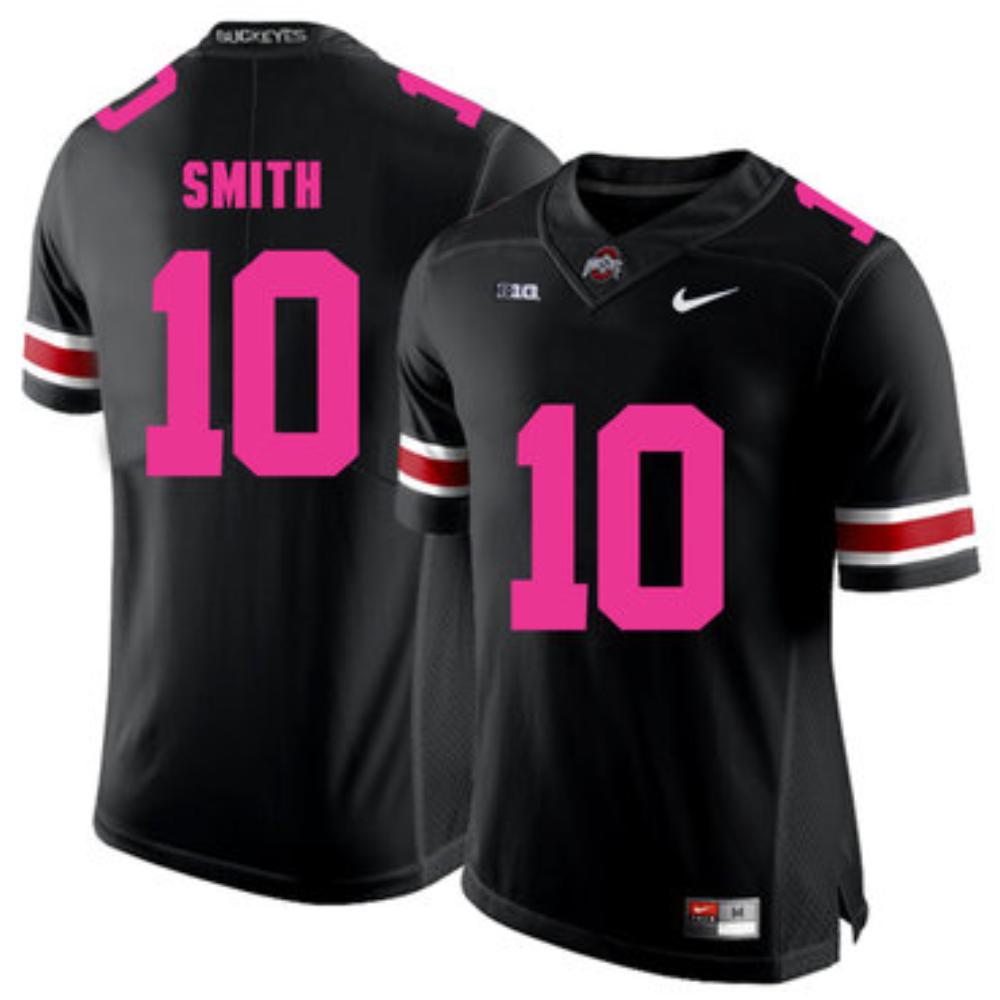 Mens Ohio State Buckeyes 10 Troy Smith Black College Football Jersey
