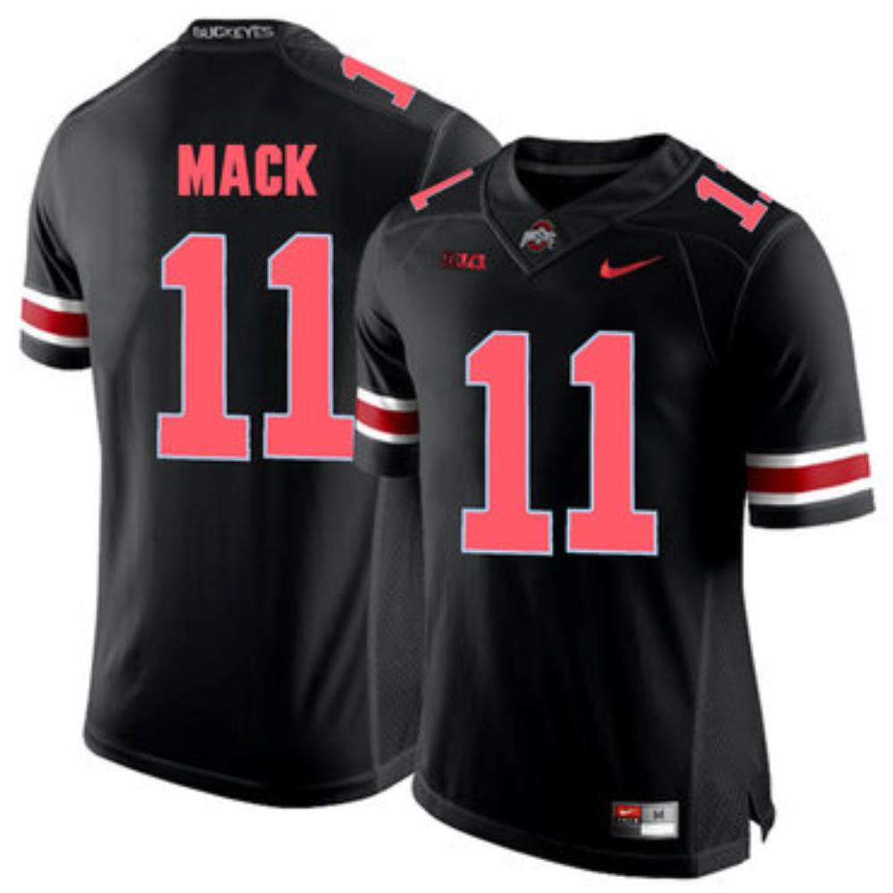 Mens Ohio State Buckeyes 11 Austin Mack Blackout College Football Jersey