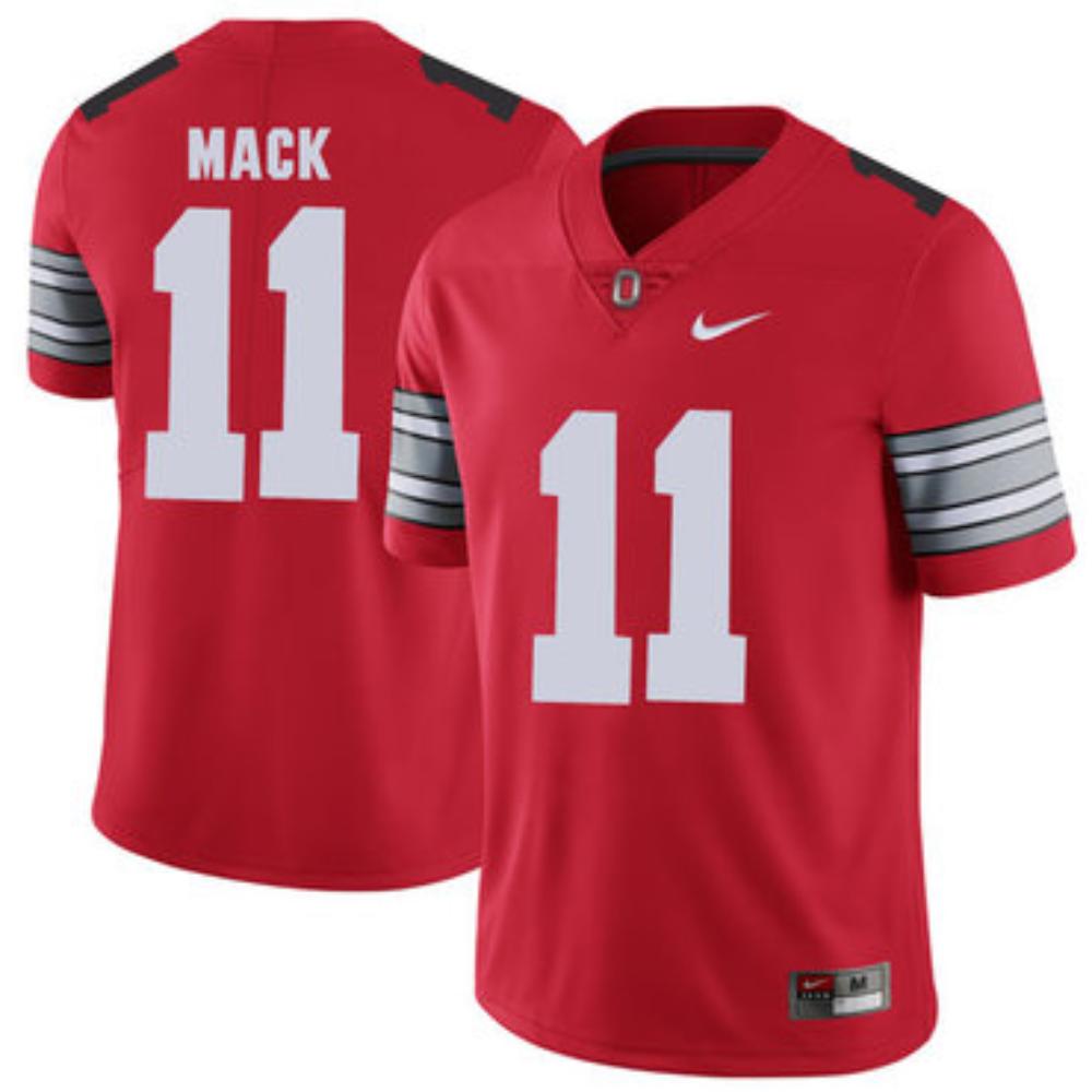 Mens Ohio State Buckeyes 11 Austin Mack Red College Football Limited Jersey
