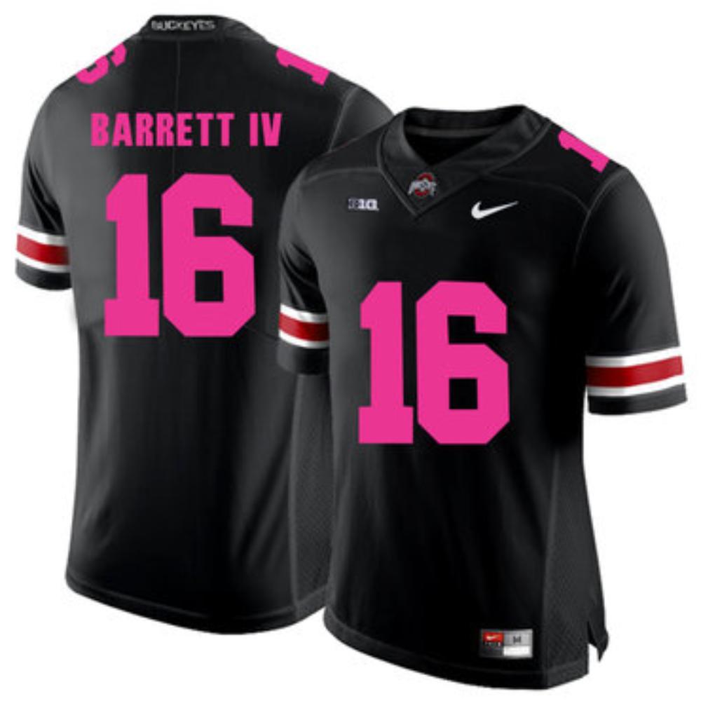 Mens Ohio State Buckeyes 16 Jt Barrett Black College Football Jersey