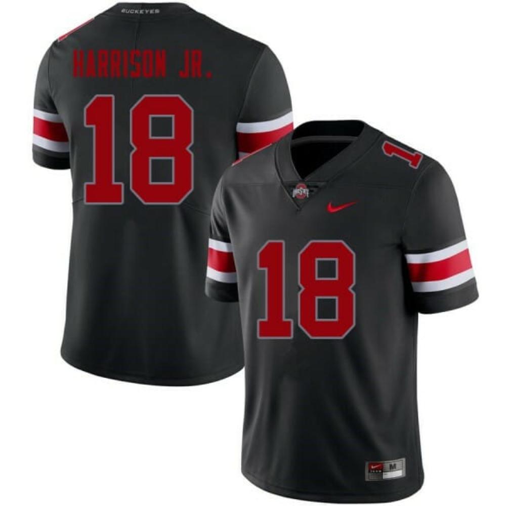 Mens Ohio State Buckeyes 18 Marvin Harrison Jr Jersey Blackout Ncaa Football