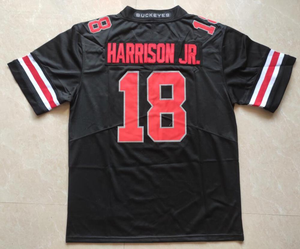 Mens Ohio State Buckeyes 18 Marvin Harrison Jr Jerseys Black
