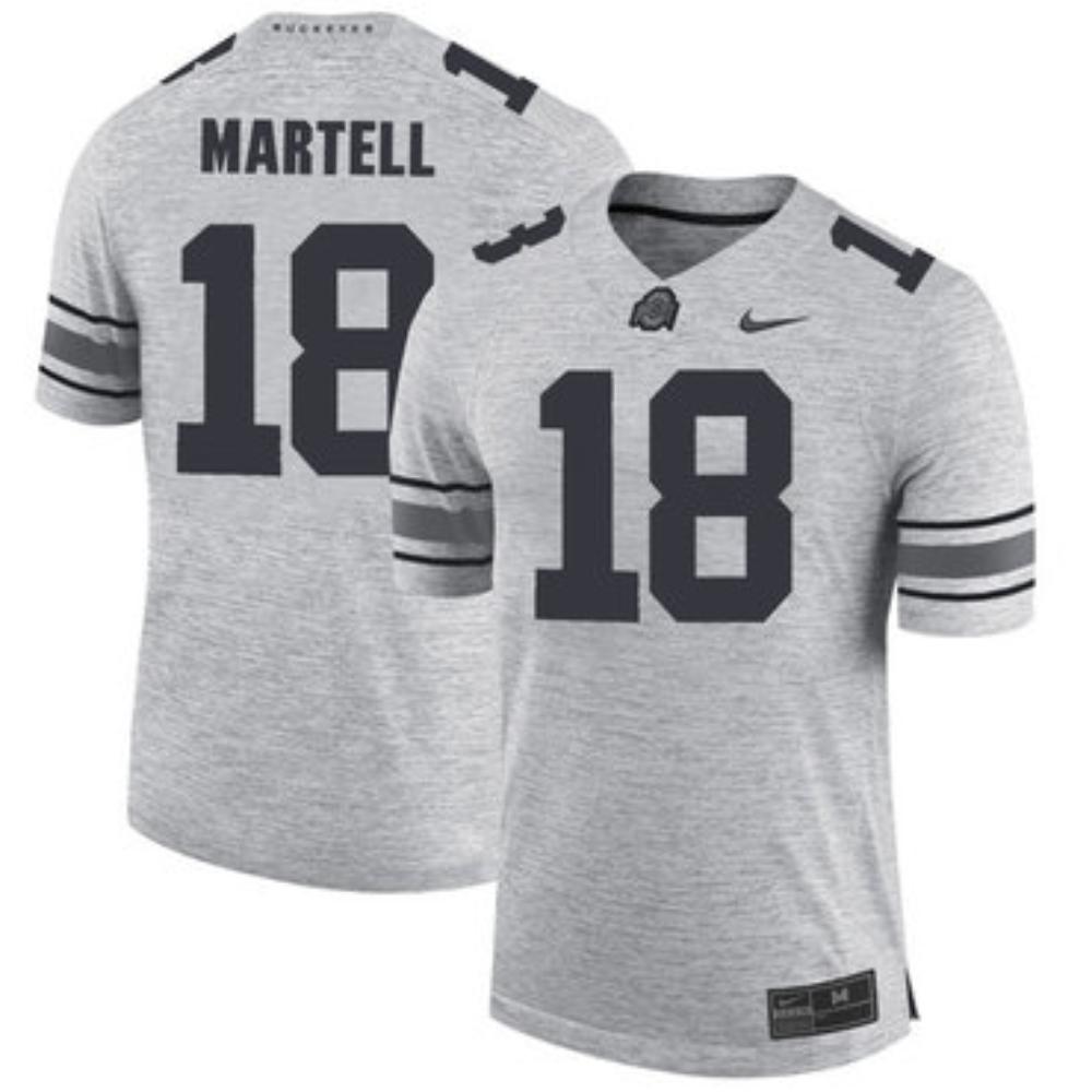 Mens Ohio State Buckeyes 18 Tate Martell Gray College Football Jersey