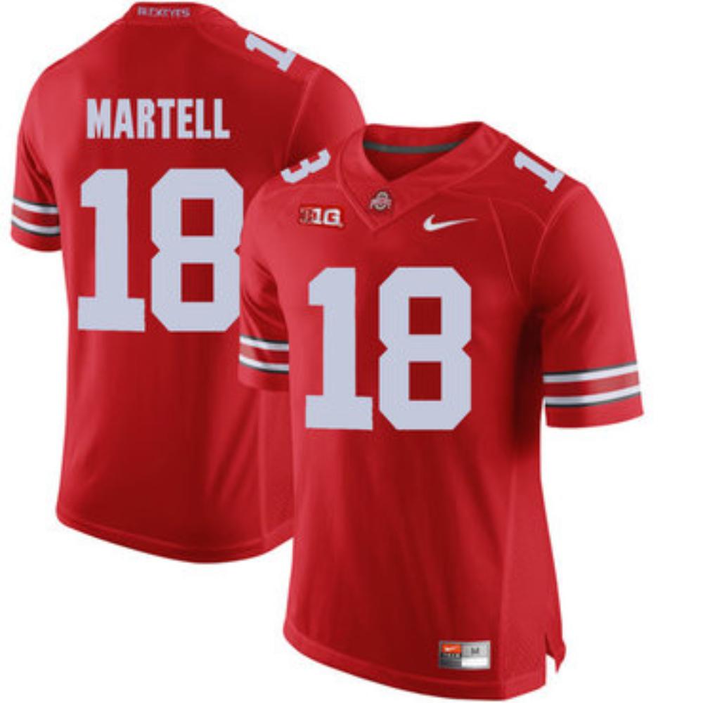 Mens Ohio State Buckeyes 18 Tate Martell Red College Football Jersey
