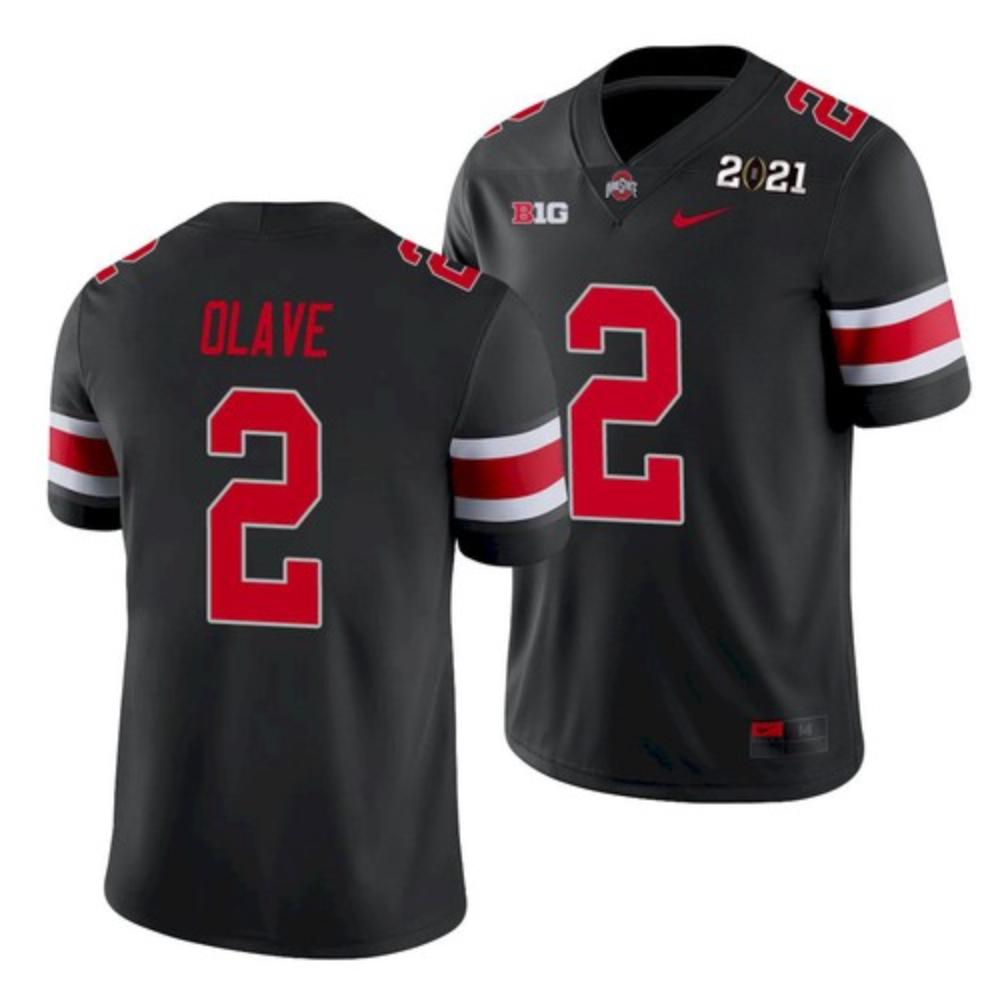Mens Ohio State Buckeyes 2 Chris Olave Black 2021 Jersey