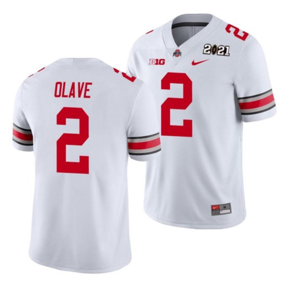 Mens Ohio State Buckeyes 2 Chris Olave White 2021 Jersey