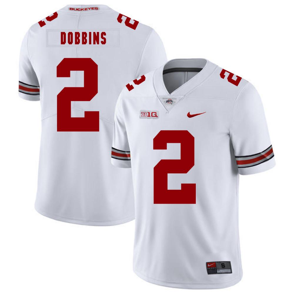 Mens Ohio State Buckeyes 2 Jk Dobbins White College Football Jersey