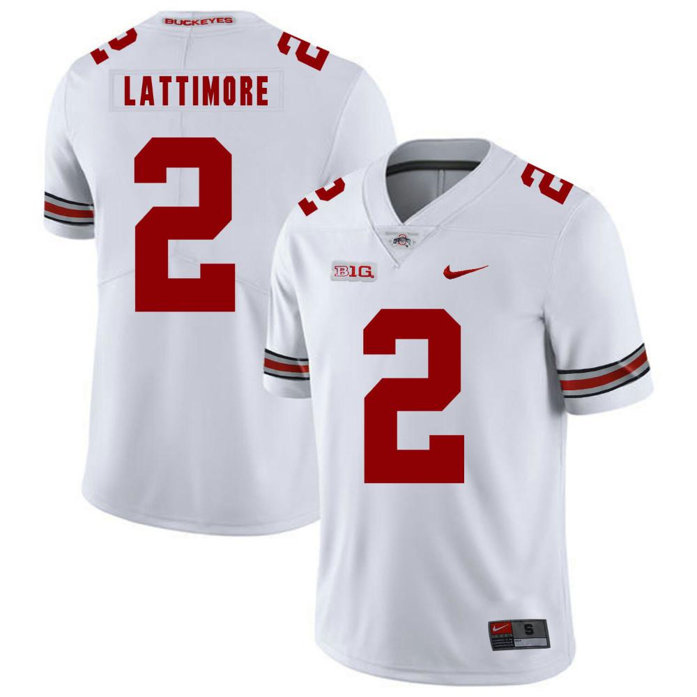 Mens Ohio State Buckeyes 2 Marshon Lattimore Football Jersey White