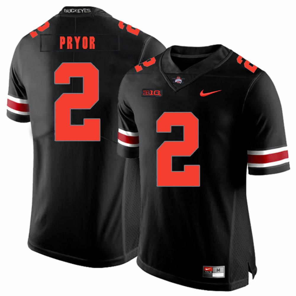 Mens Ohio State Buckeyes 2 Terrelle Pryor Football Jersey Black Shadow