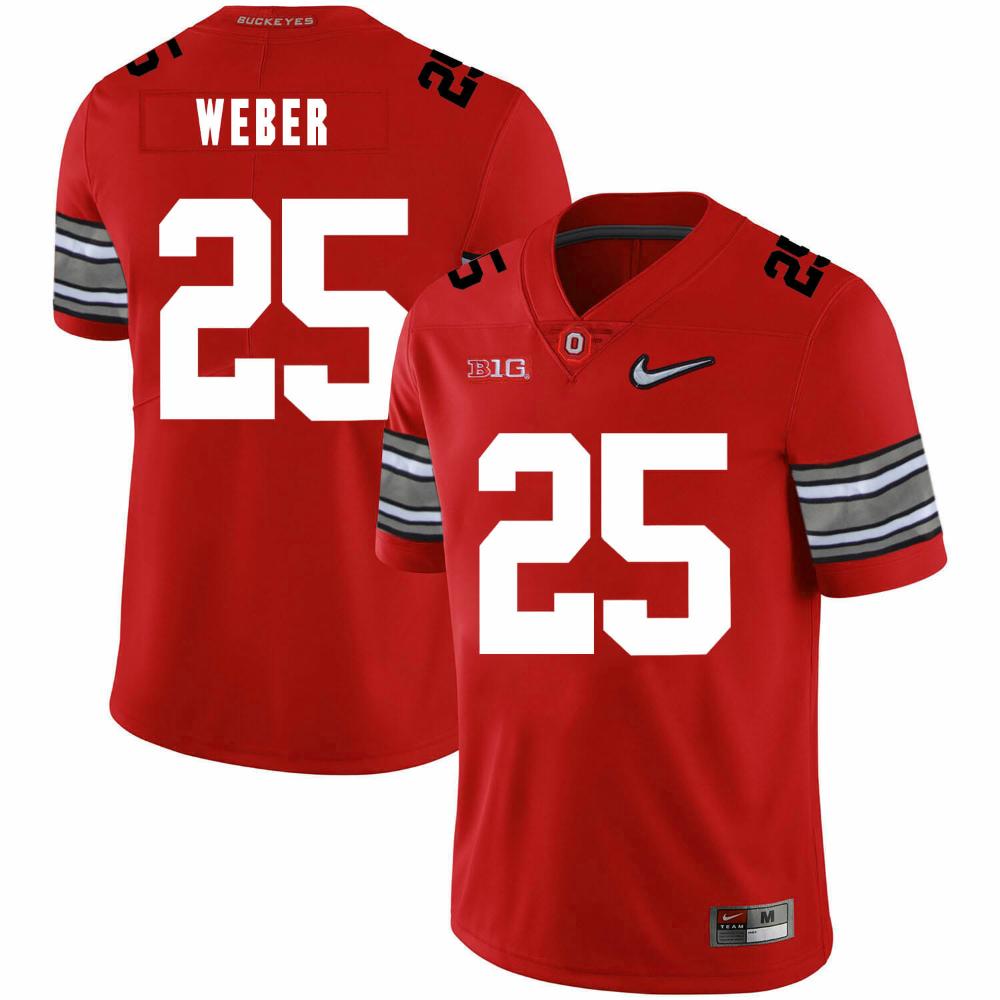 Mens Ohio State Buckeyes 25 Mike Weber Football Jersey Diamond Red