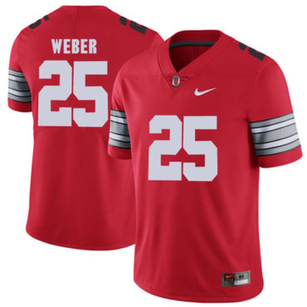 Mens Ohio State Buckeyes 25 Mike Weber Red College Football Limited Jersey
