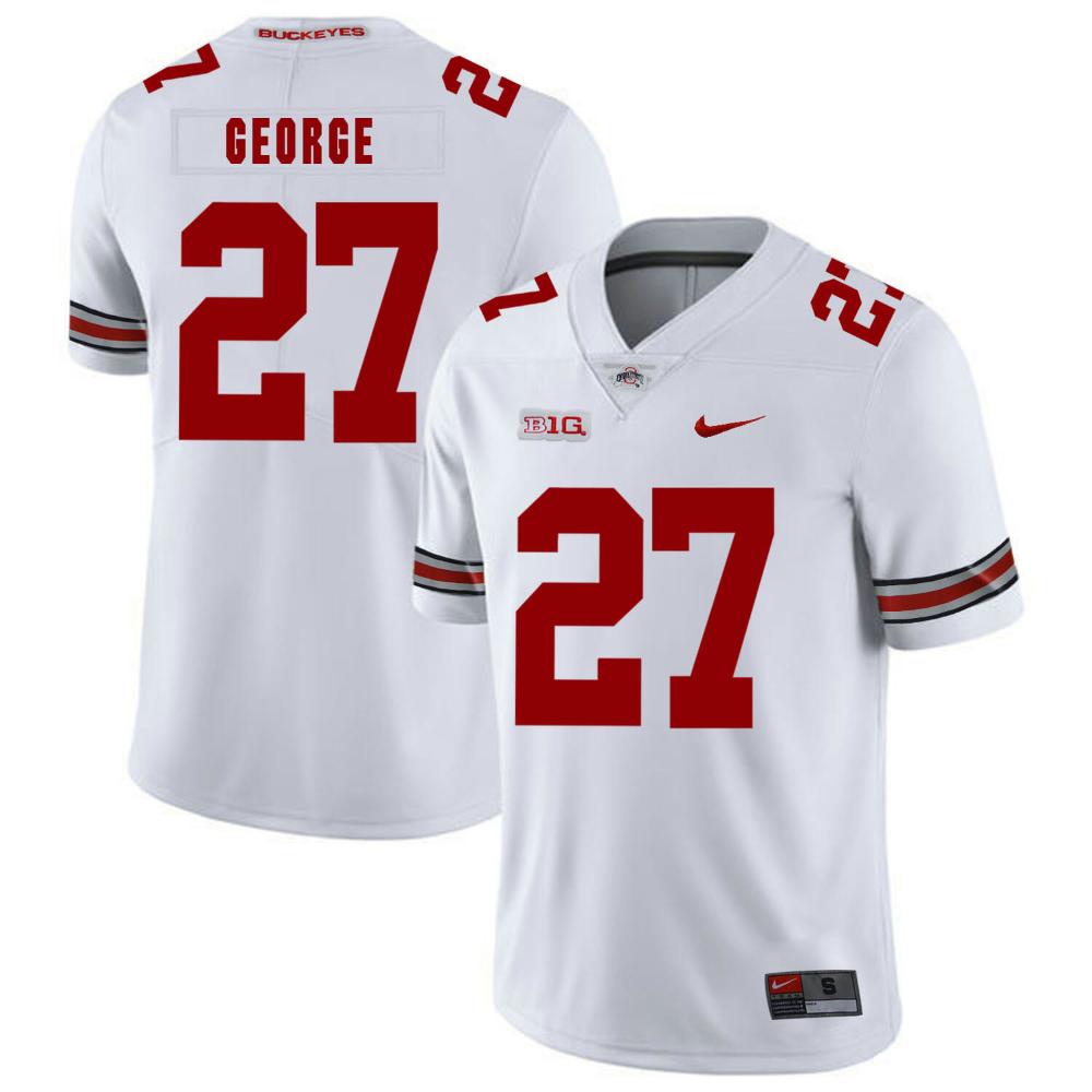 Mens Ohio State Buckeyes 27 Eddie George Football Jersey White