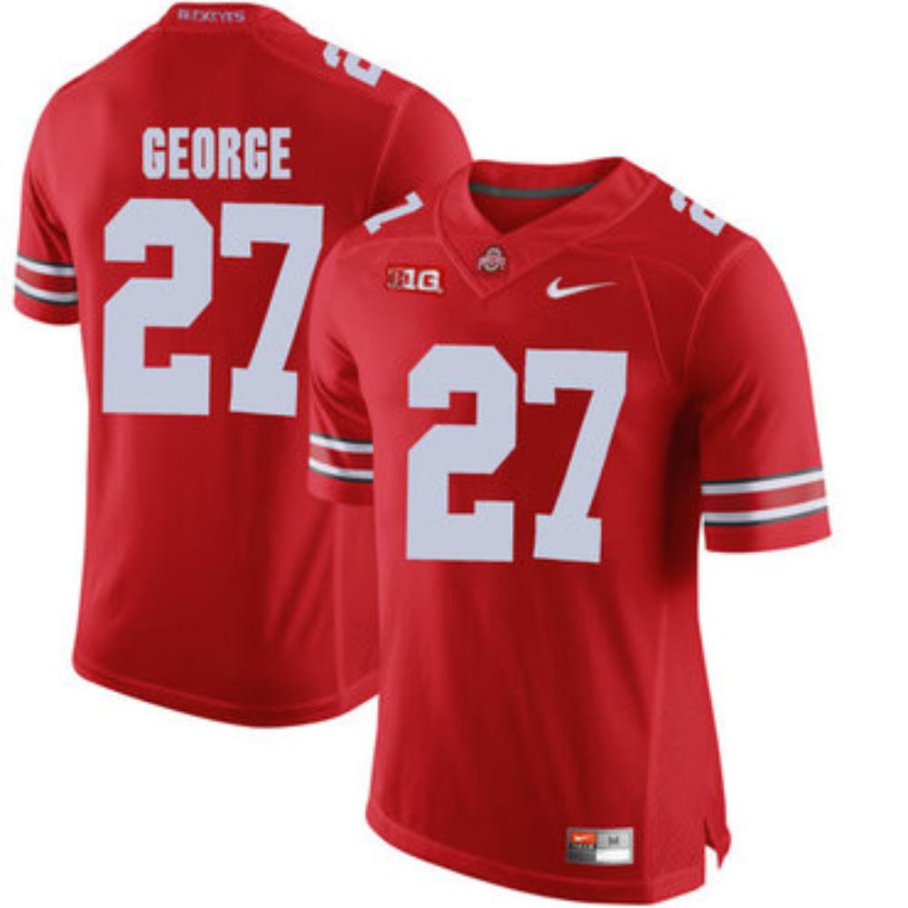 Mens Ohio State Buckeyes 27 Eddie George Red College Football Jersey