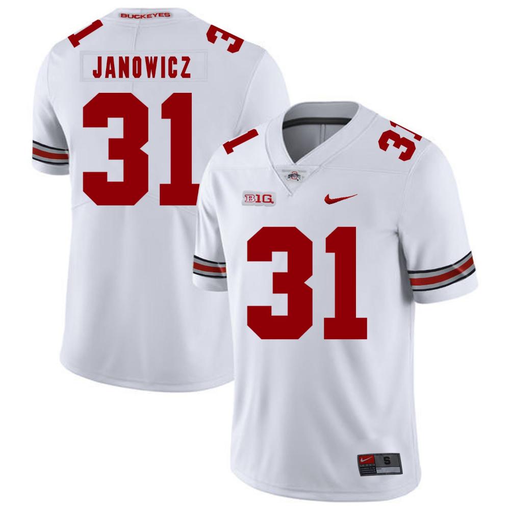 Mens Ohio State Buckeyes 31 Vic Janowicz Football Jersey White