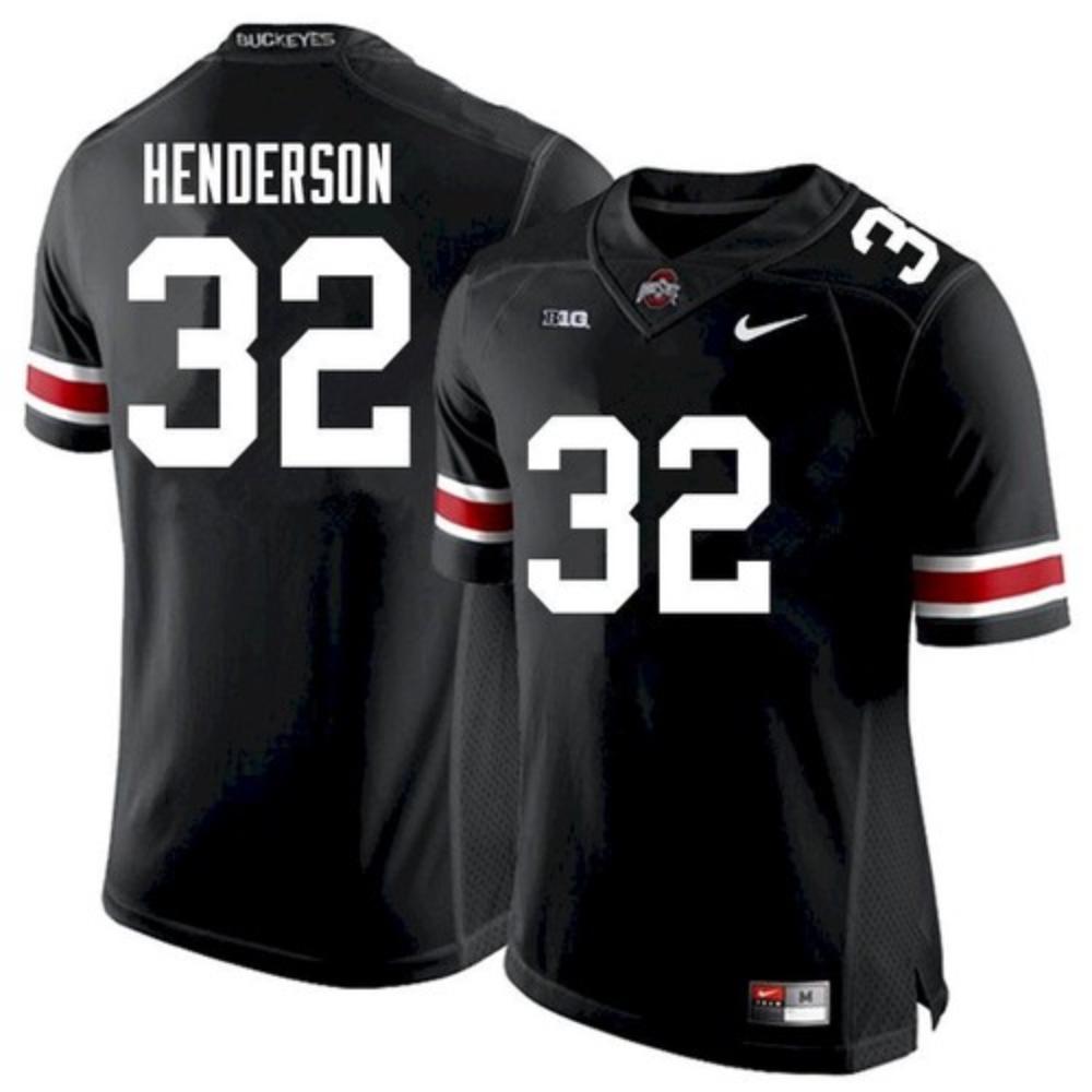 Mens Ohio State Buckeyes 32 Treveyon Henderson Black White Jersey
