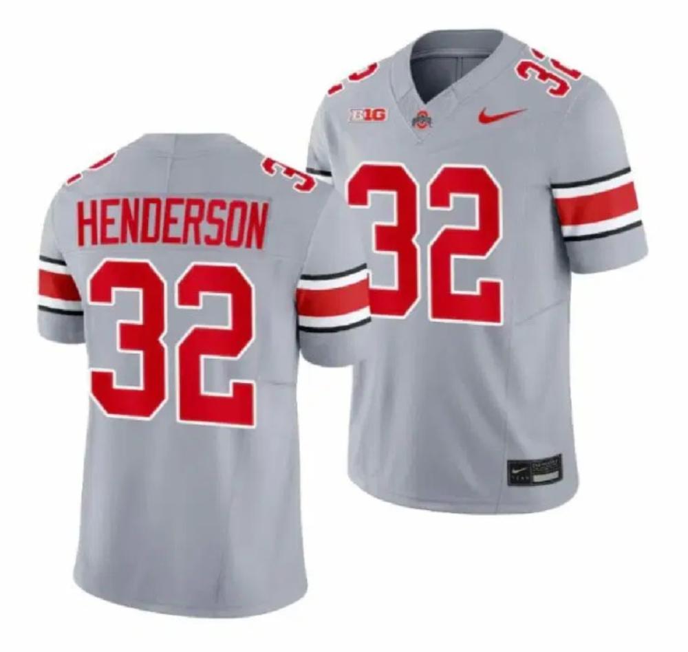 Mens Ohio State Buckeyes 32 Treveyon Henderson Gray 2023 Fuse Limited Sti
