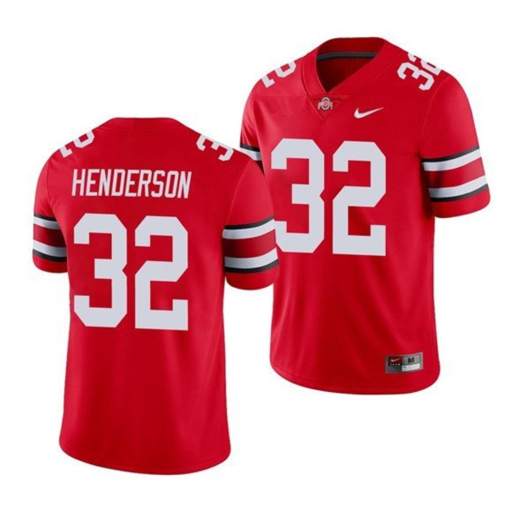 Mens Ohio State Buckeyes 32 Treveyon Henderson Red Stitched Jersey