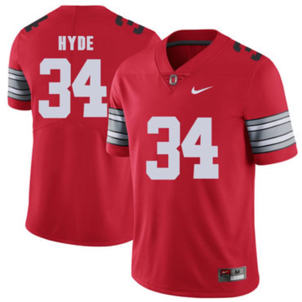 Mens Ohio State Buckeyes 34 Carlos Hyde Red College Football Limited Jersey