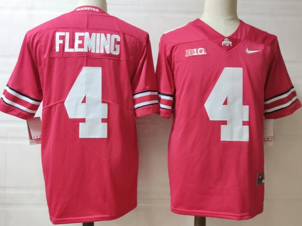 Mens Ohio State Buckeyes 4 Fleming College Football Jersey Red