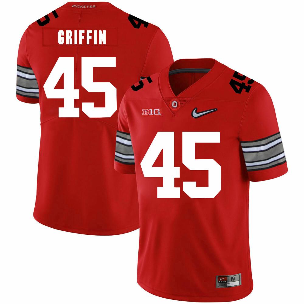 Mens Ohio State Buckeyes 45 Archie Griffin Football Jersey Diamond Red
