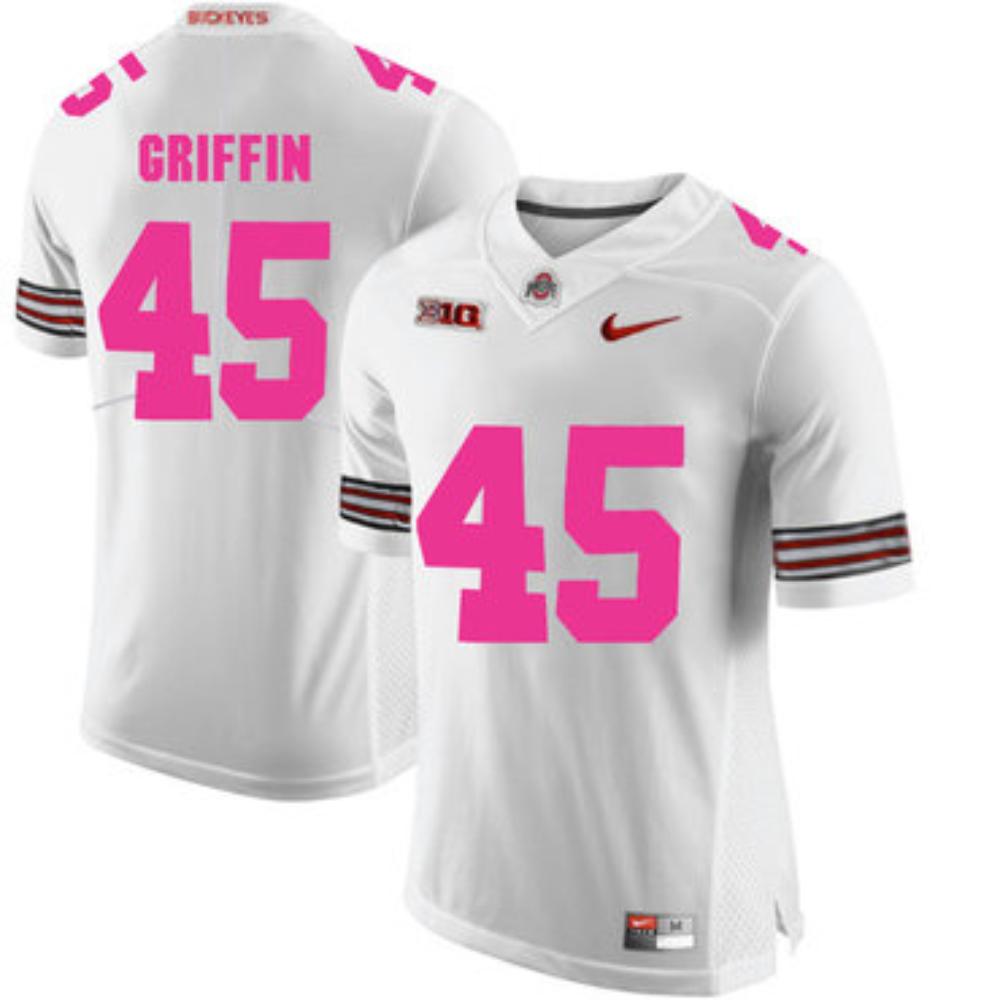 Mens Ohio State Buckeyes 45 Archie Griffin White College Football Jersey