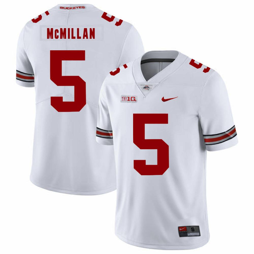 Mens Ohio State Buckeyes 5 Raekwon Mcmillan Football Jersey White