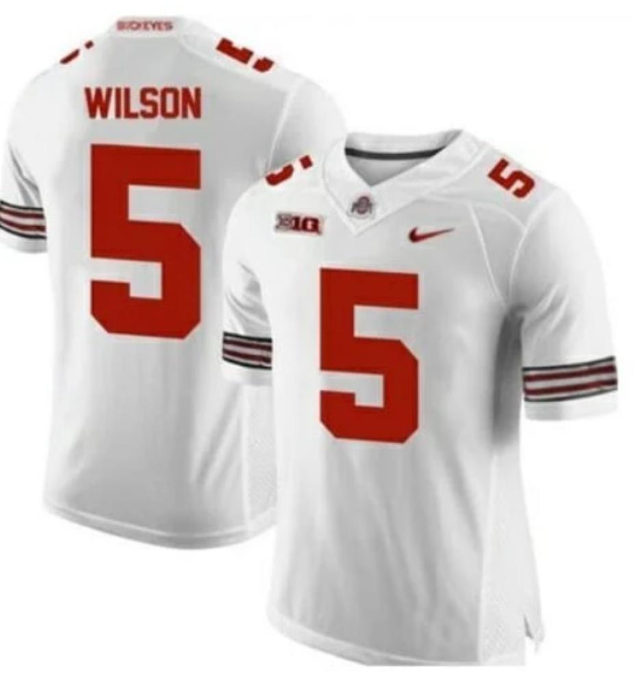 Mens Ohio State Buckeyes 5 Wilson College Football Jersey White