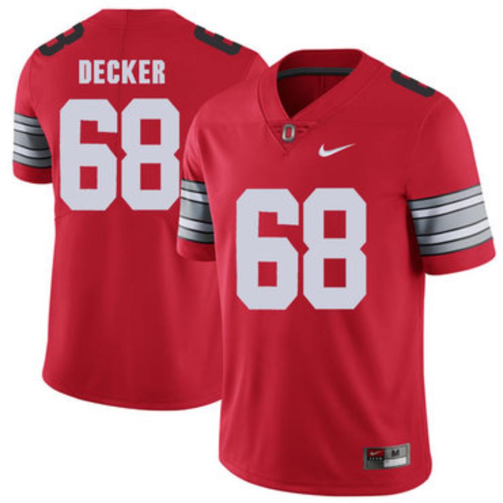 Mens Ohio State Buckeyes 68 Taylor Decker Red College Football Limited Jersey