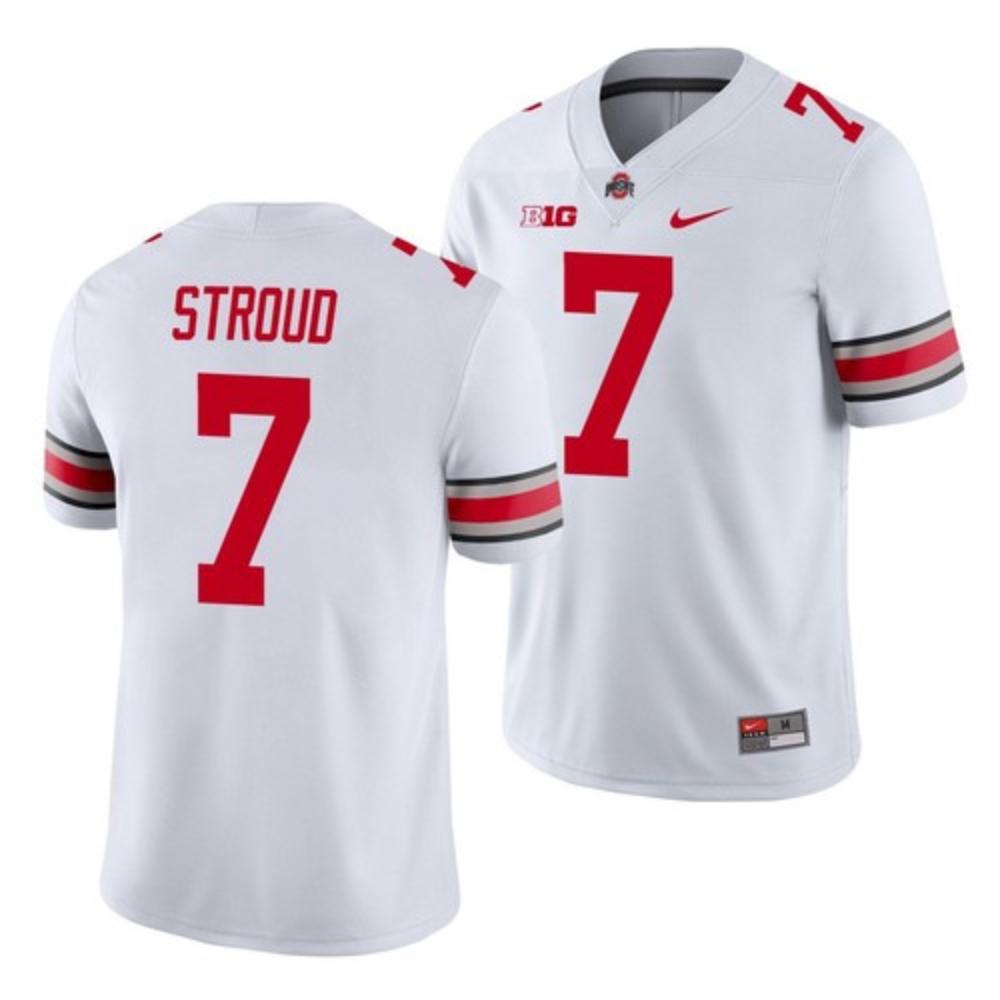 Mens Ohio State Buckeyes 7 Cj Stroud White 2021 Jersey