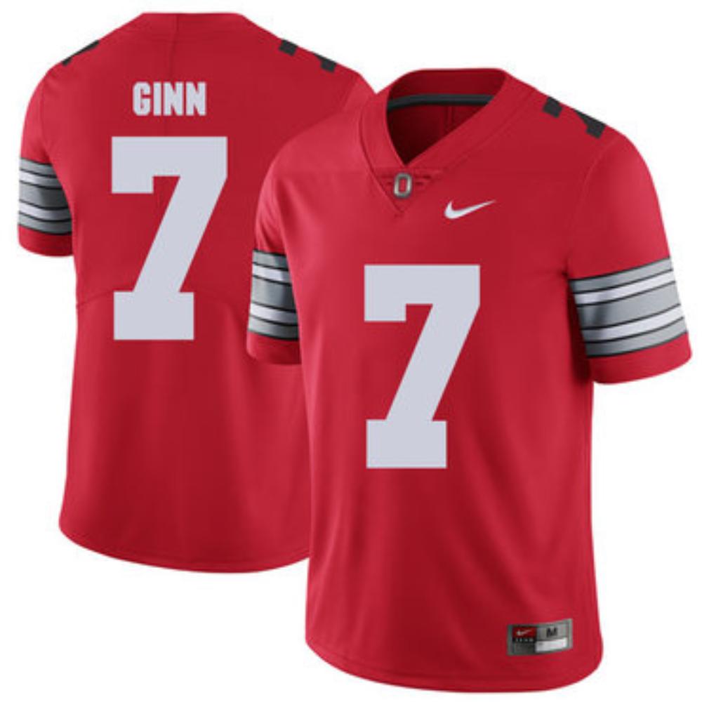Mens Ohio State Buckeyes 7 Ted Ginn Jr Red College Football Limited Jersey