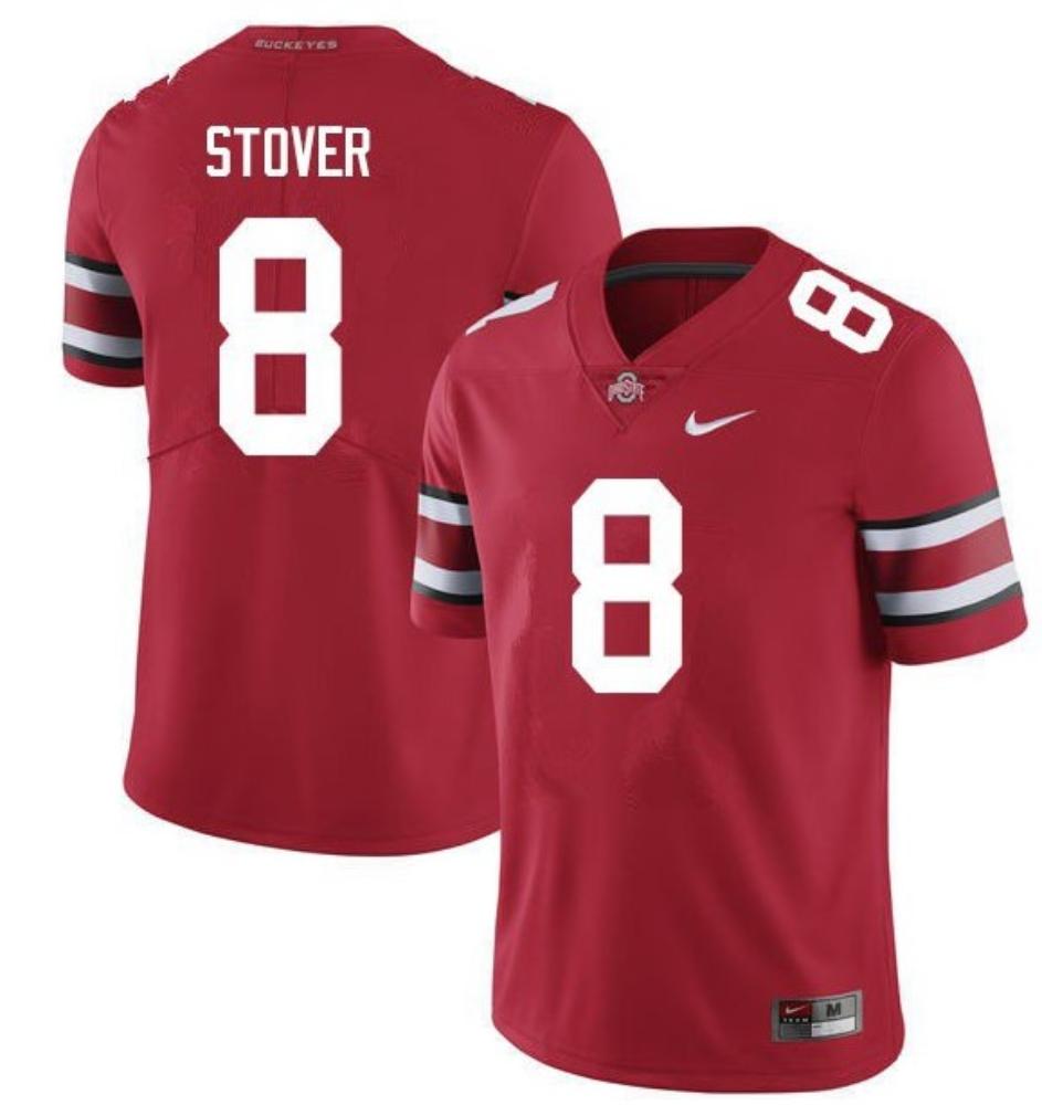 Mens Ohio State Buckeyes 8 Cade Stover Red Jersey