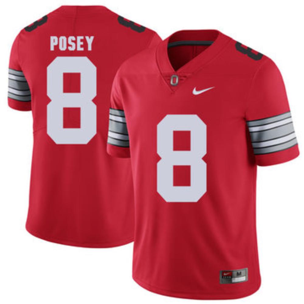 Mens Ohio State Buckeyes 8 Devier Posey Red College Football Limited Jersey