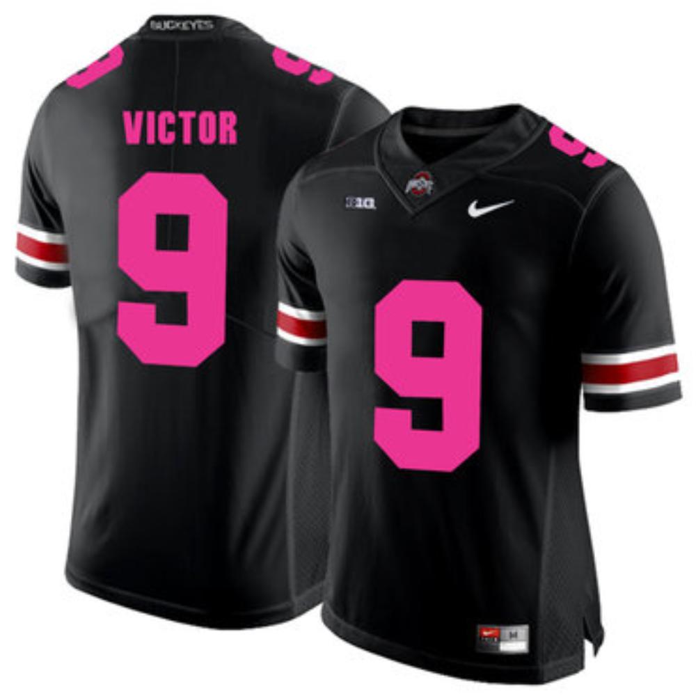 Mens Ohio State Buckeyes 9 Binjimen Victor Black College Football Jersey