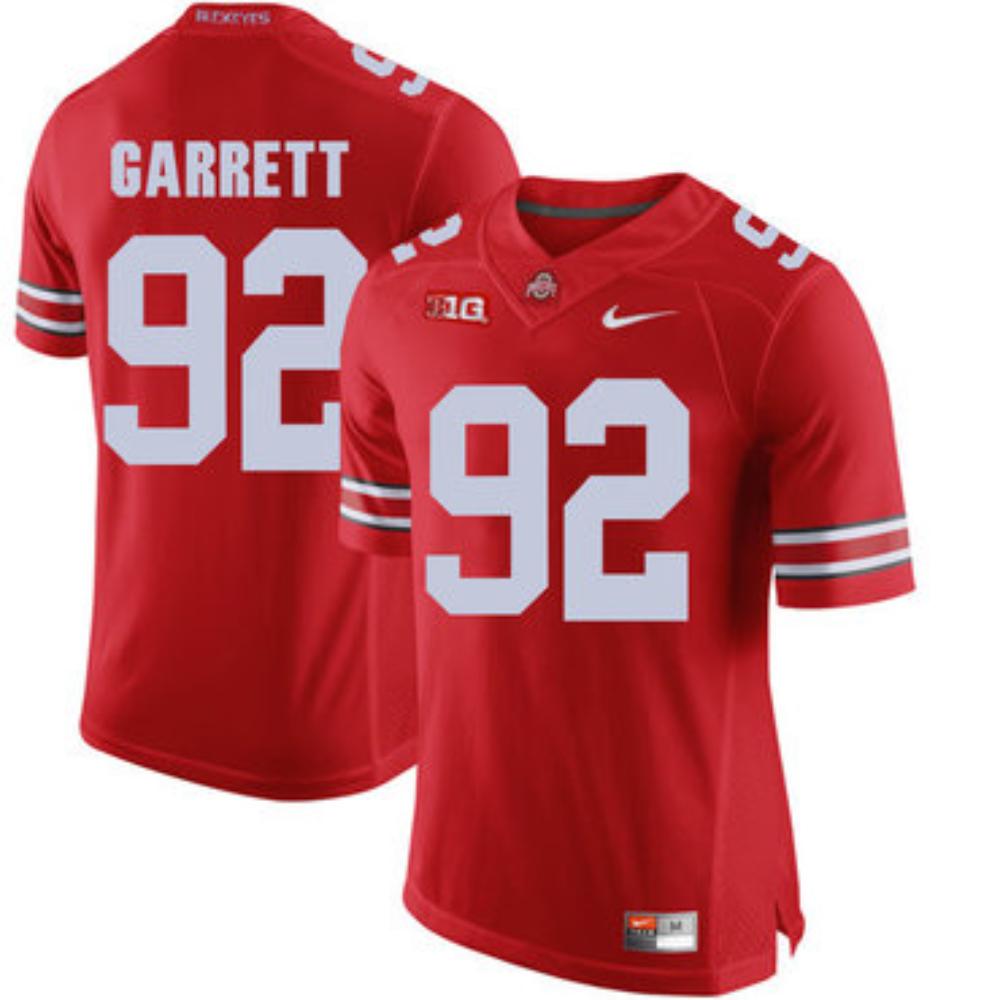 Mens Ohio State Buckeyes 92 Haskell Garrett Red College Football Jersey
