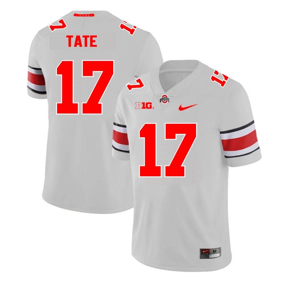 Mens Ohio State Buckeyes Carnell Tate Jersey 17 College Game Gray