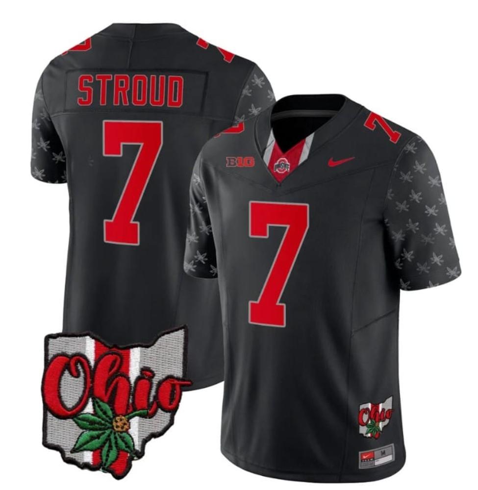 Mens Ohio State Buckeyes Cj Stroud Jersey 7 Alternate 2023 Black Limited