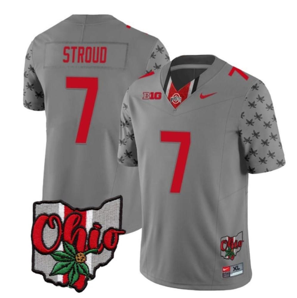 Mens Ohio State Buckeyes Cj Stroud Jersey 7 Alternate 2023 Gray