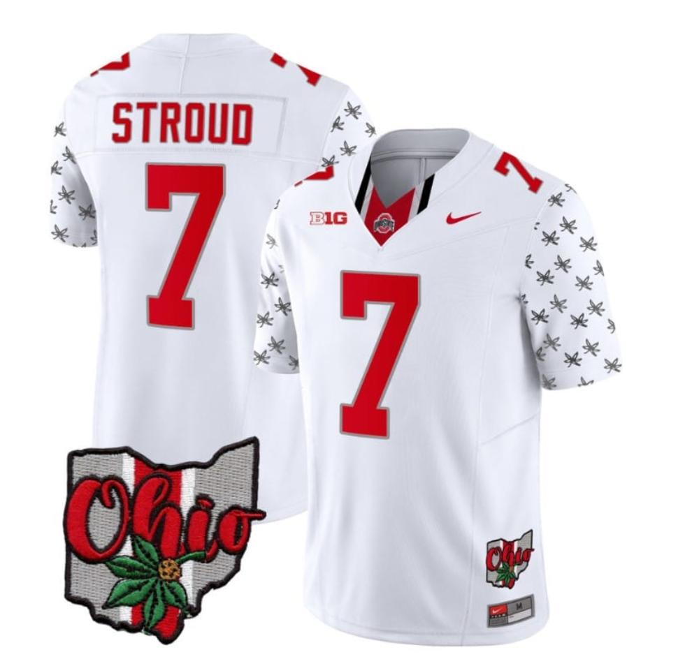 Mens Ohio State Buckeyes Cj Stroud Jersey 7 Alternate 2023 White Limited