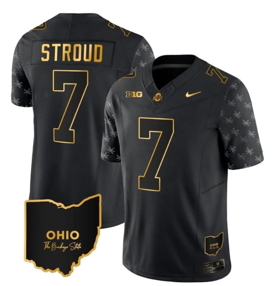 Mens Ohio State Buckeyes Cj Stroud Jersey 7 Alternate Black Gold