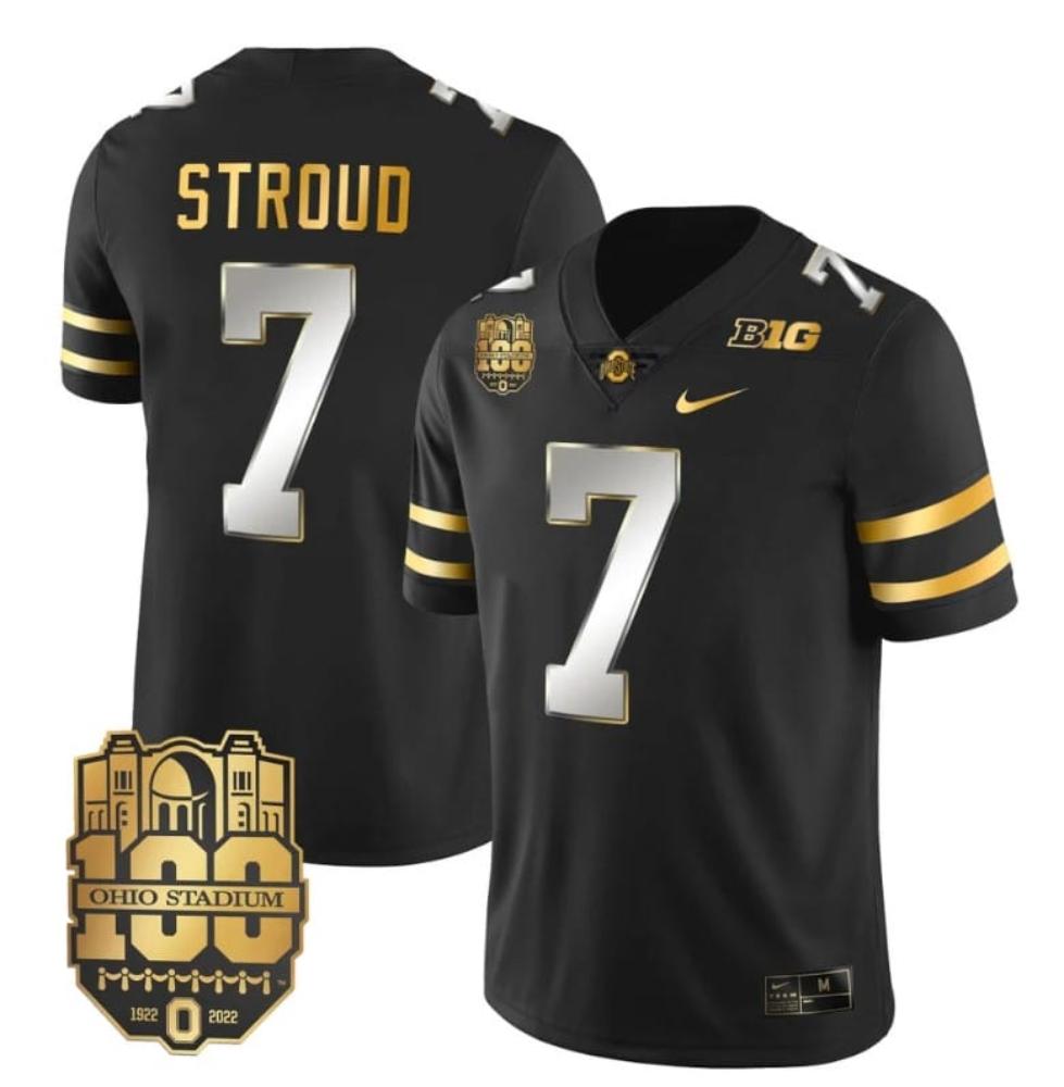 Mens Ohio State Buckeyes Cj Stroud Jersey 7 College Football Stitched Black L