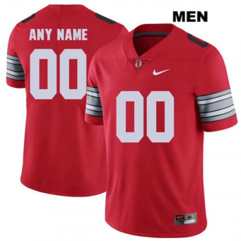 Mens Ohio State Buckeyes Custom Name Number Red Football Jersey