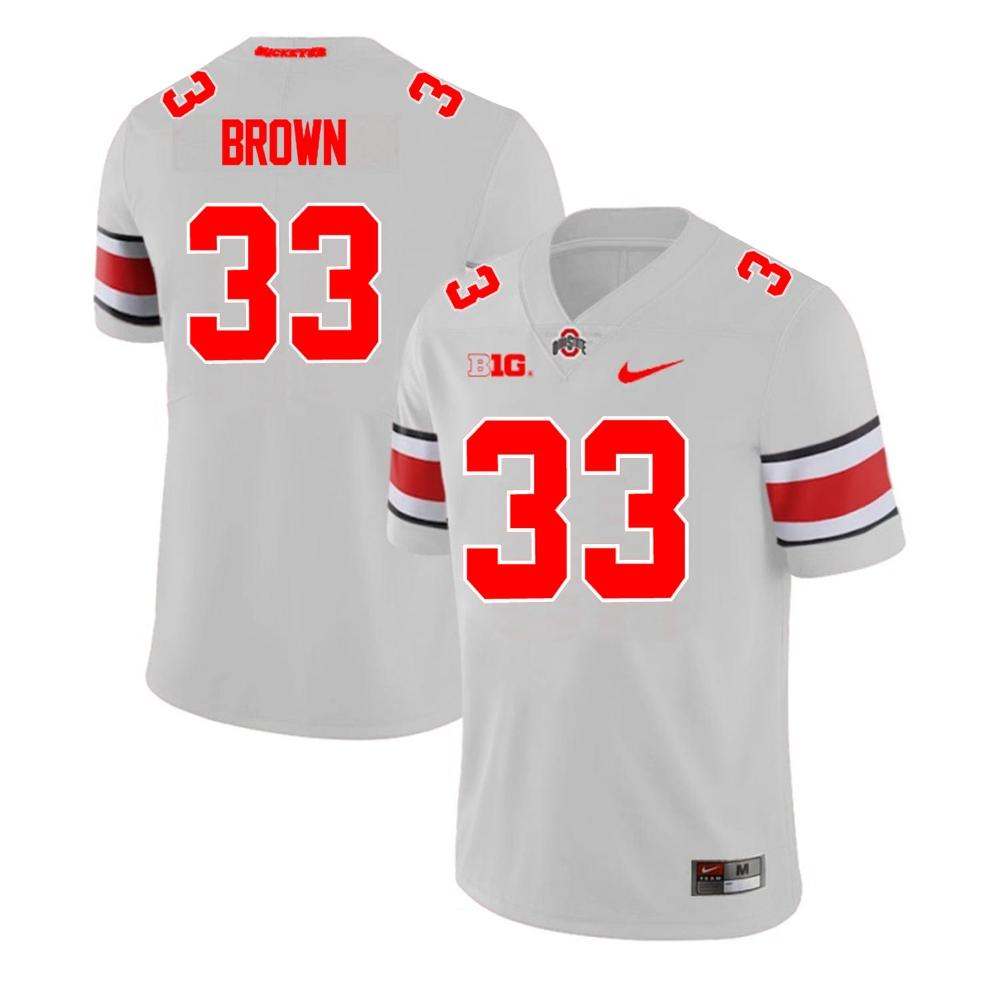 Mens Ohio State Buckeyes Devin Brown Jersey 33 College Football Game Gray