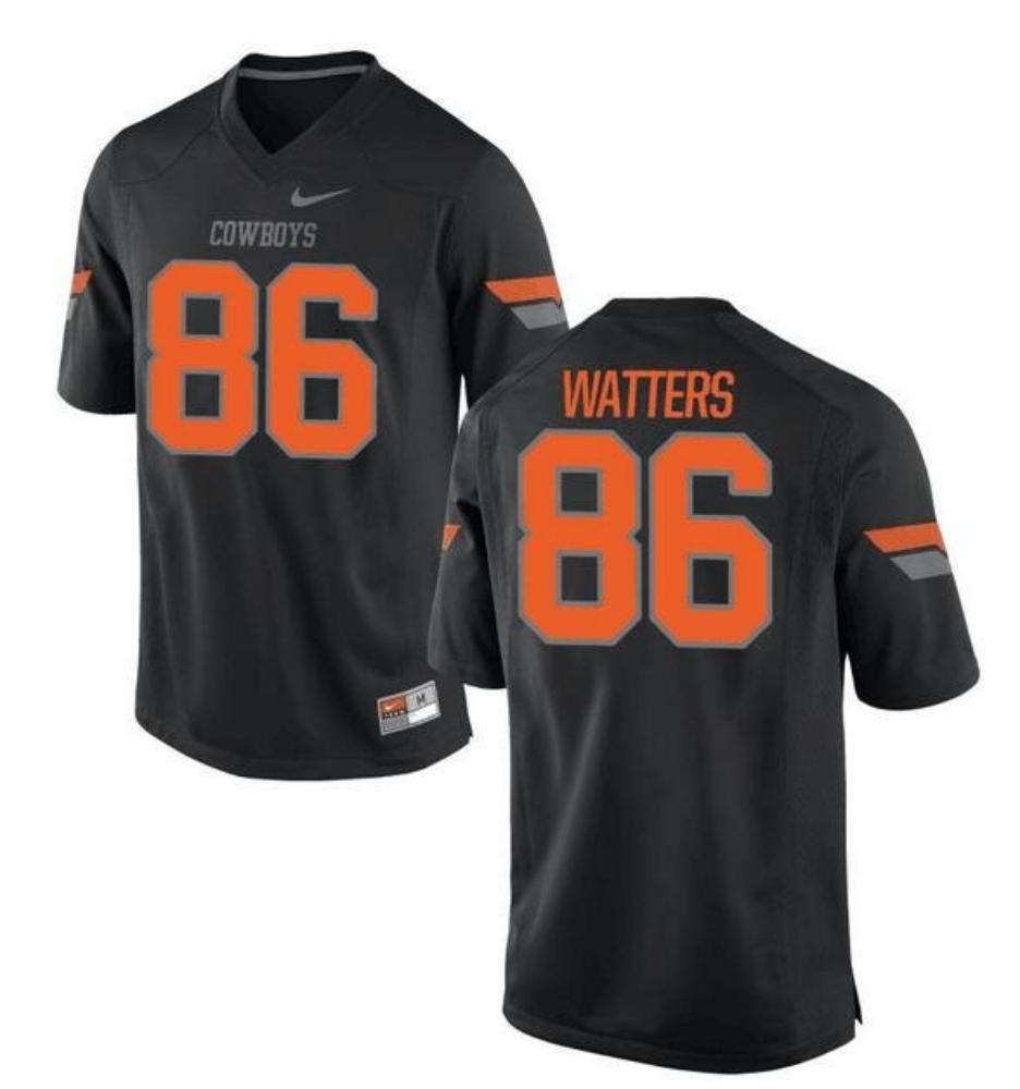 Mens Oklahoma State Cowboys Customized Black Stitched Football Jersey