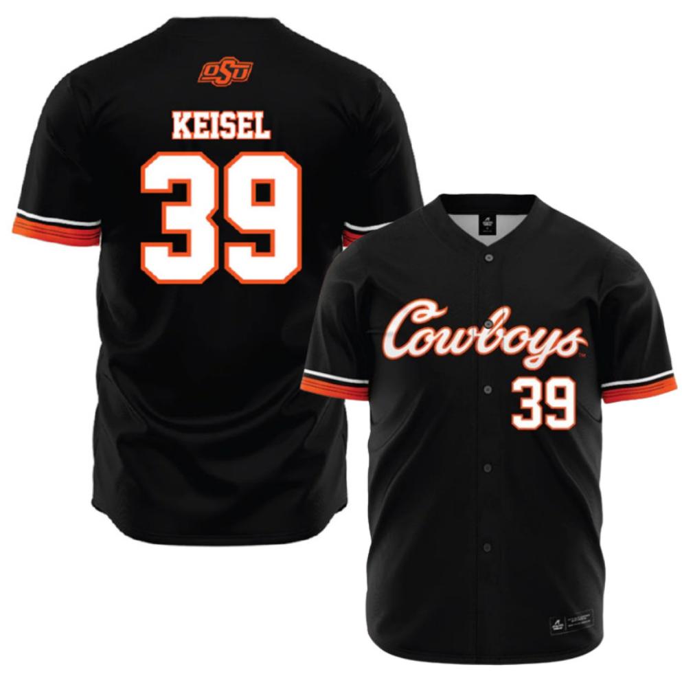 Mens Oklahoma State Ncaa Baseball 39 Janzen Keisel   Baseball Jersey Black